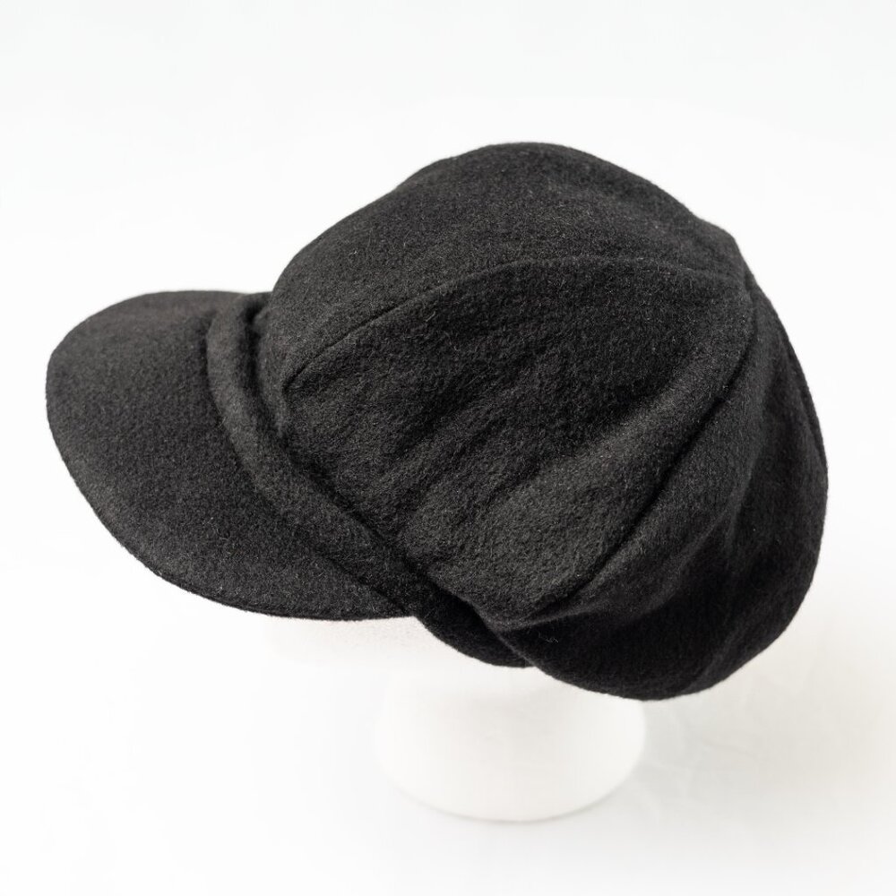 Upcycled Black Camel Hair Newsboy, Baker Boy, Paperboy Hat - Picture 2 of 6